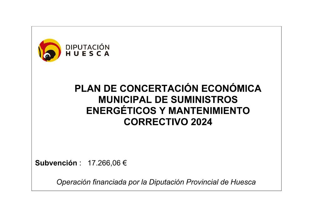 Imagen Subvención Plan de Concertación Económica Municipal Suministros Energéticos y Mantenimiento correctivo 2024