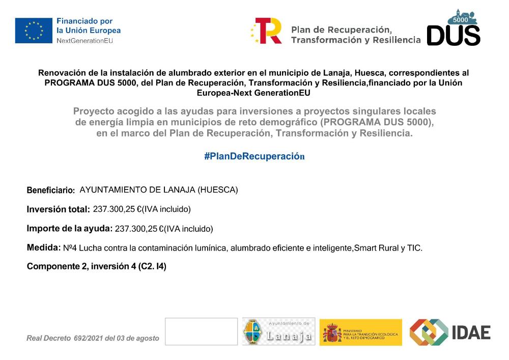 Imagen RENOVACION DEL ALUMBRADO PUBLICO DE LANAJA